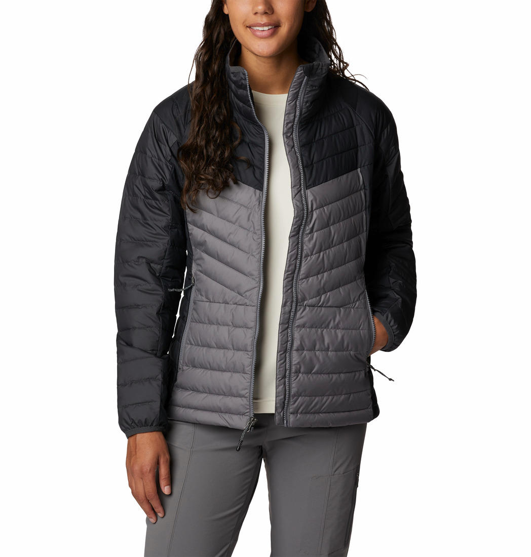 Columbia Women Grey Powder Lite II Full Zip Jacket
