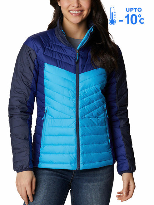 Columbia Women Blue Omni-Heat Reflective Powder Lite II Down Jacket