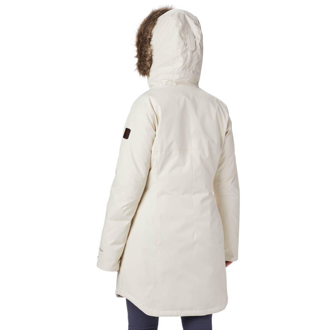 Columbia Women White Omni-Heat Reflective Suttle Mountain Long Insulated Jacket