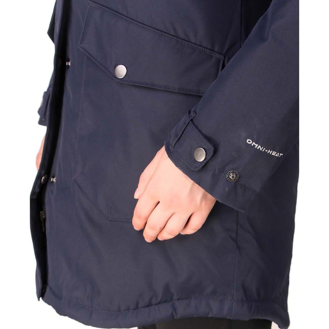 Columbia Women Blue Omni-Heat Reflective Suttle Mountain Long Insulated Jacket