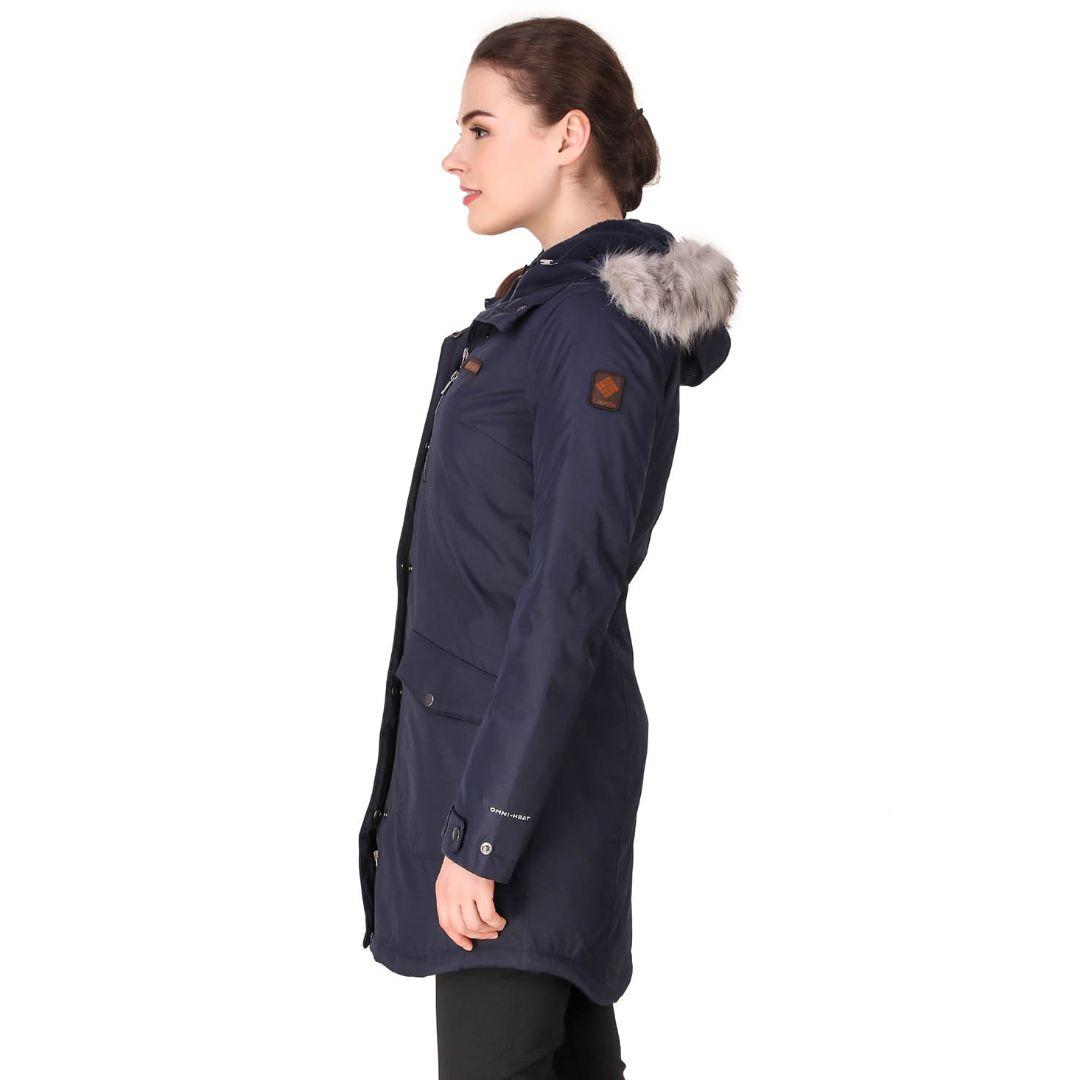 Columbia Women Blue Omni-Heat Reflective Suttle Mountain Long Insulated Jacket