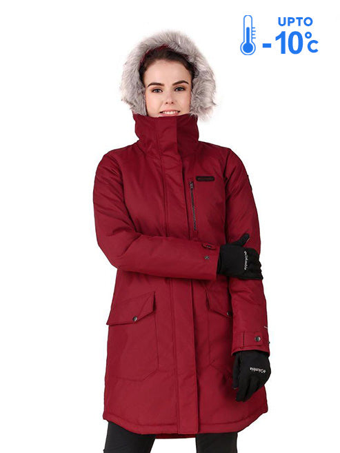 Columbia Women Red Suttle Mountain Long Insulated Jacket
