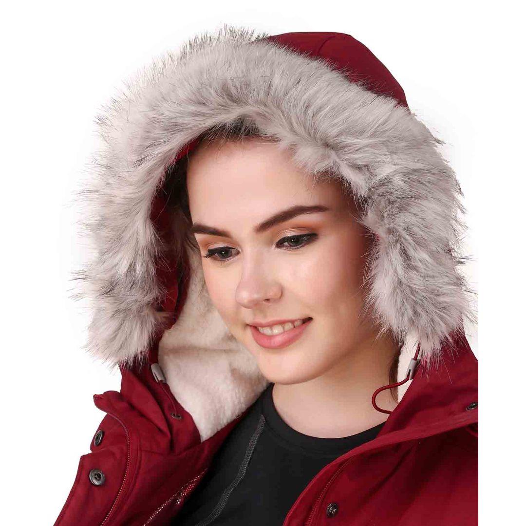 Columbia Women Red Omni-Heat Reflective Suttle Mountain Long Insulated Jacket