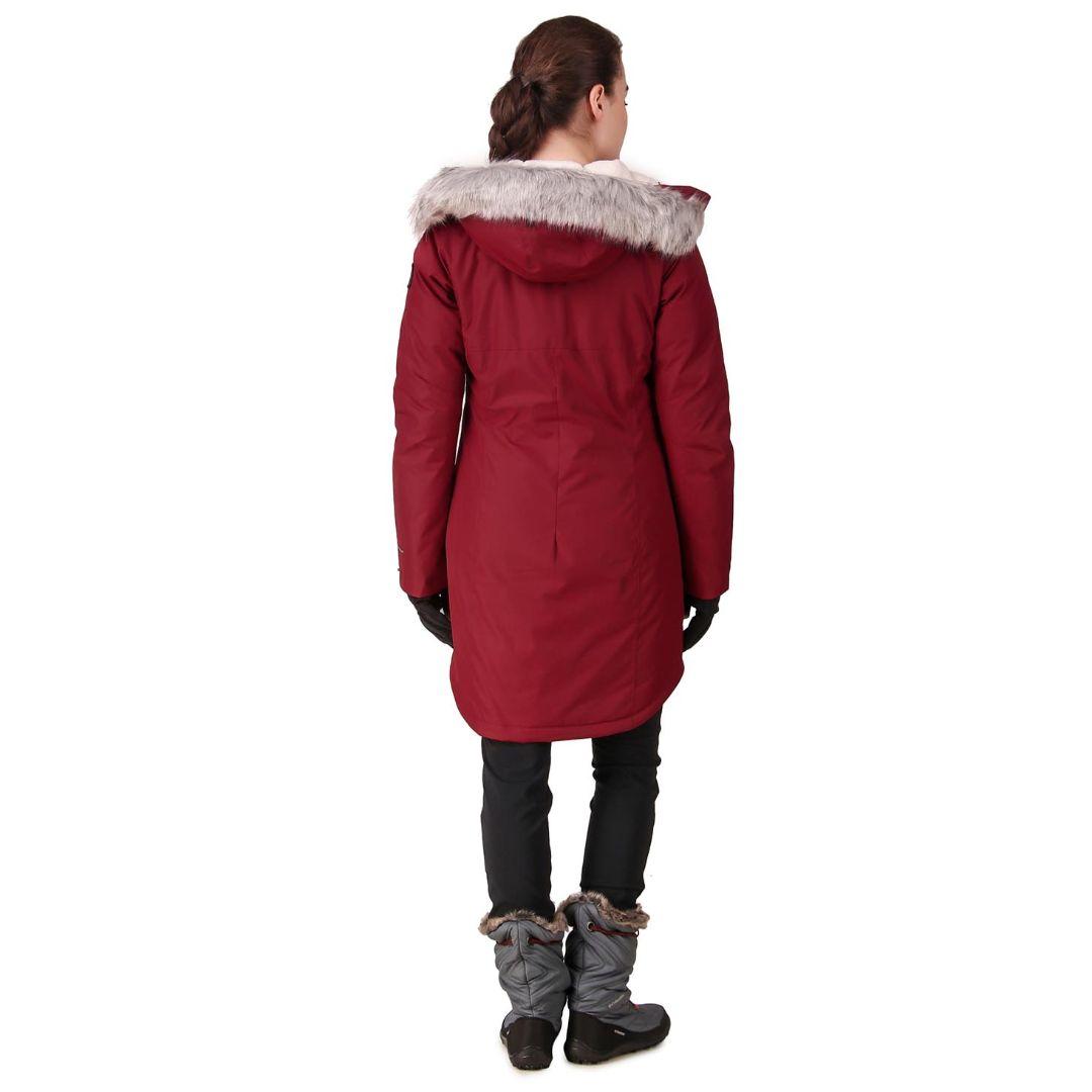 Columbia Women Red Omni-Heat Reflective Suttle Mountain Long Insulated Jacket