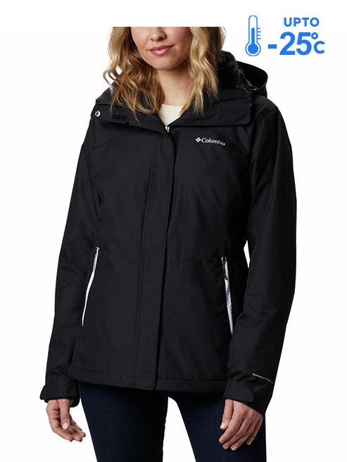 Columbia Women's Black Omni-Heat Reflective Bugaboo II Fleece Hooded Interchange Jacket