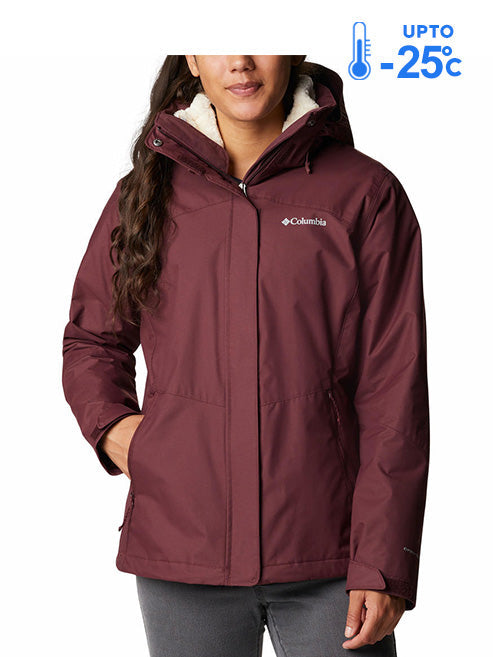 Columbia Women's Red Omni-Heat Reflective Bugaboo II Fleece Hooded Interchange Jacket