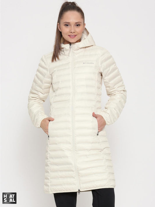Columbia Women White RDS Certified Down Flash Forward Long Down Jacket