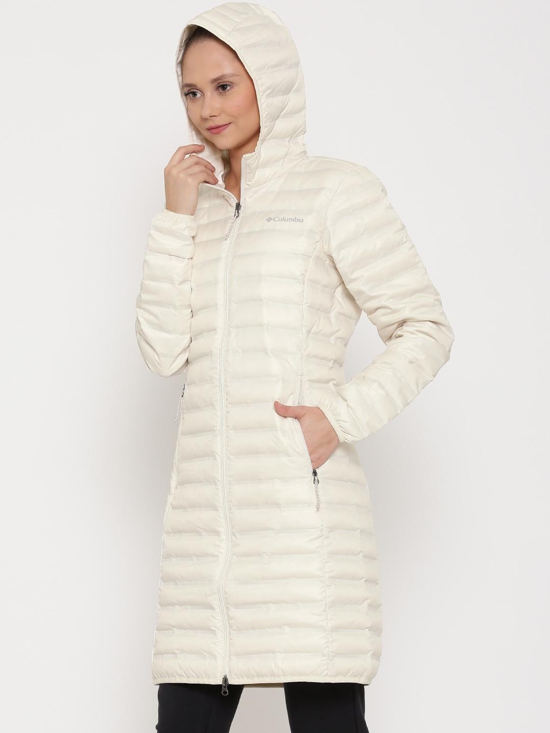 Columbia Women White RDS Certified Down Flash Forward Long Down Jacket