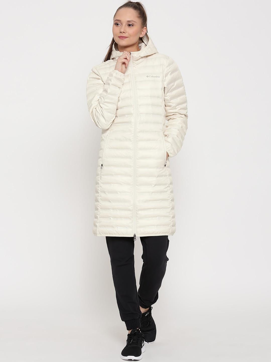 Columbia Women White RDS Certified Down Flash Forward Long Down Jacket