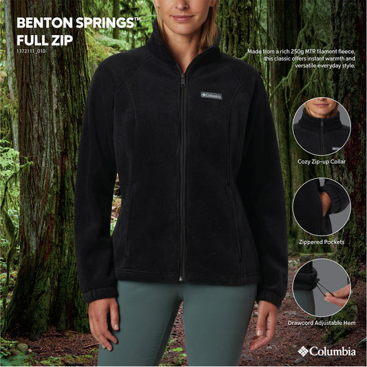 Columbia Women Black Benton Springs Fleece Jacket