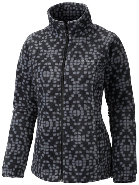 Columbia Women Black Benton Springs Print Full Zip