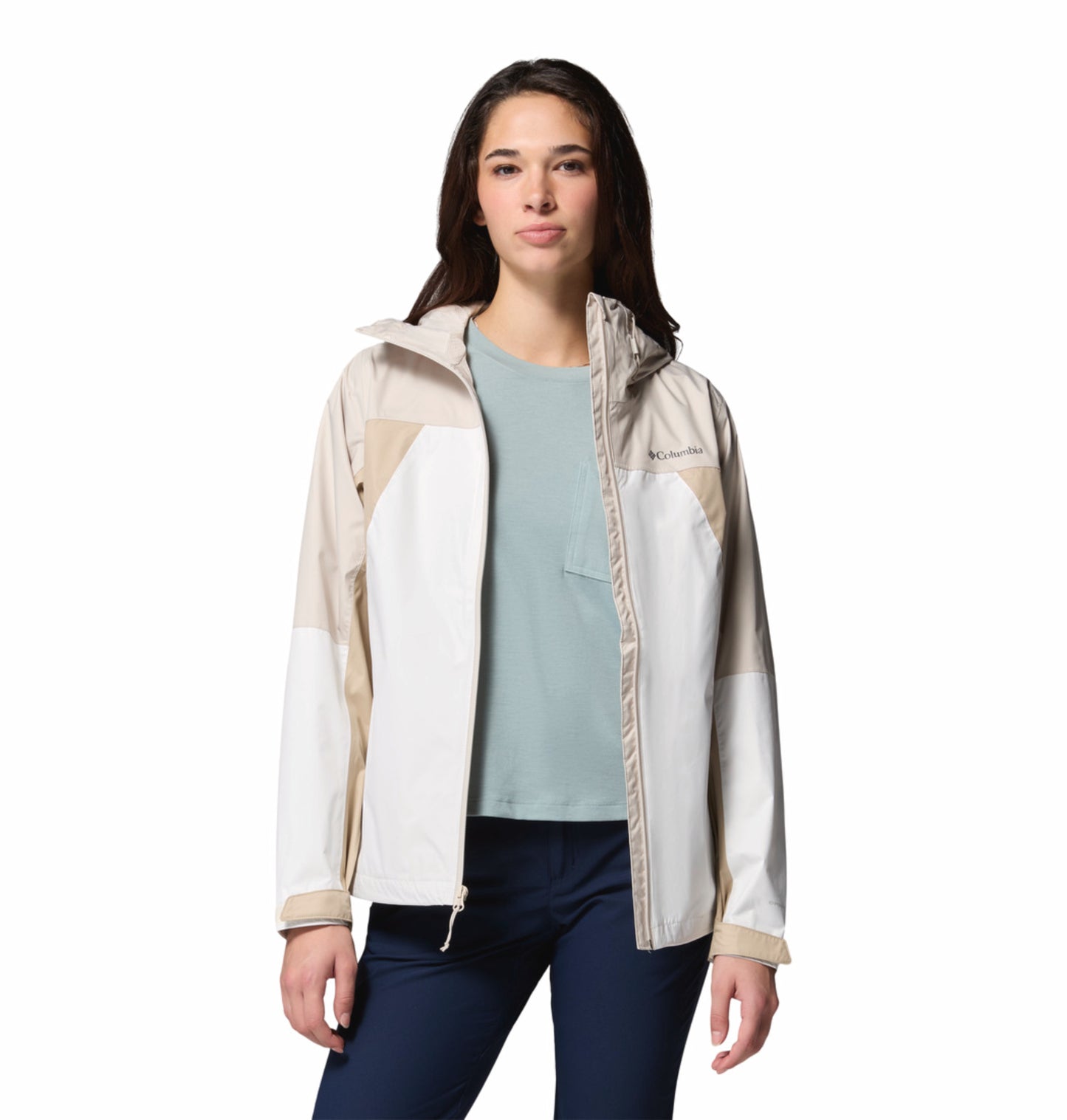 Columbia Women Off-White Omni-Tech Waterproof Inner Limits IV Rain Jacket