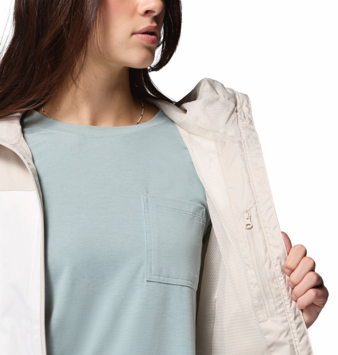 Columbia Women Off-White Omni-Tech Waterproof Inner Limits IV Rain Jacket