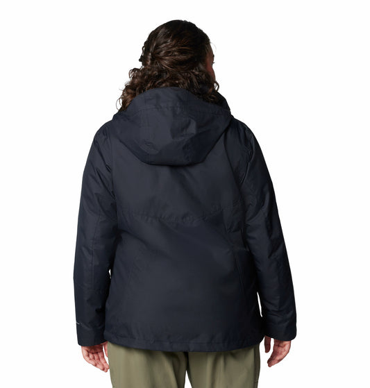 Columbia Women Black Omni-Heat Reflective Bugaboo III Fleece Hooded Interchange Jacket (Plus Size)