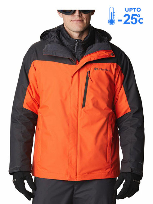 Columbia Men Orange Omni-Heat Reflective Whirlibird IV Hooded Interchange Jacket