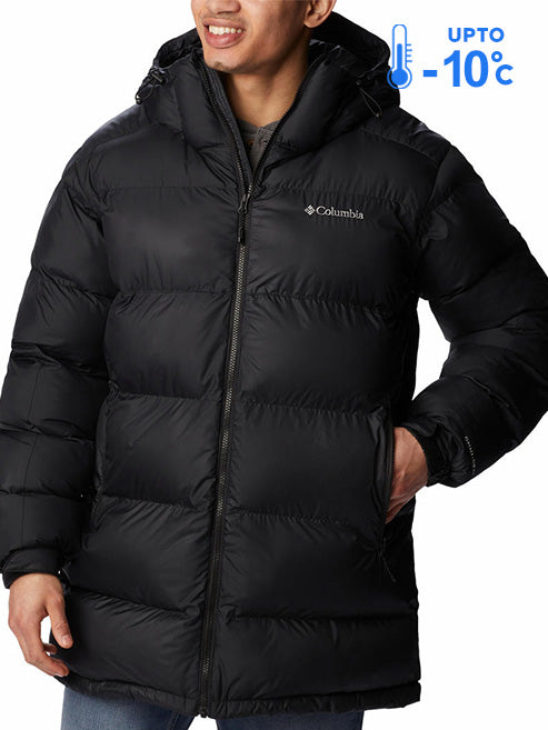 Columbia Men Black Omni-Heat Reflective Pike Lake Parka Hooded Down Jacket