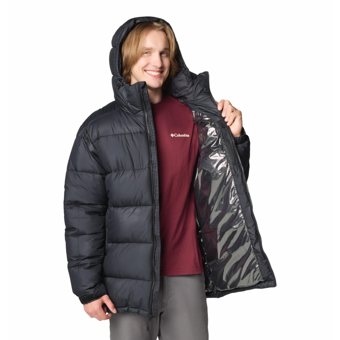 Columbia Men Black Omni-Heat Reflective Pike Lake Parka Parka Jacket