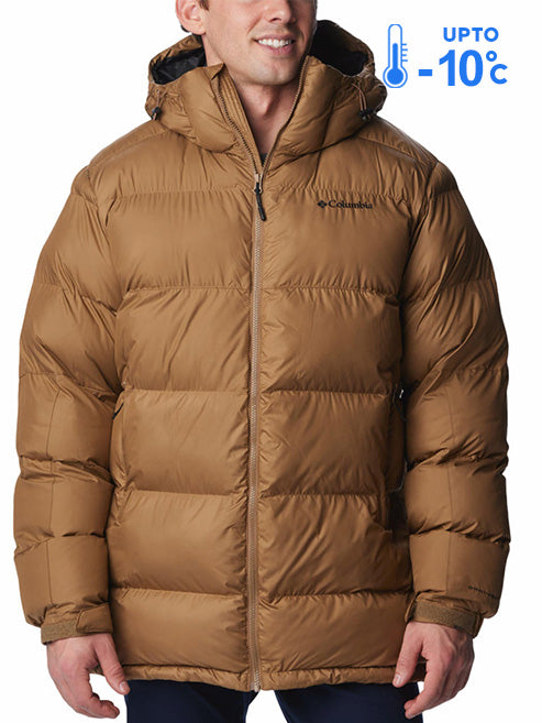 Columbia Men Brown Omni-Heat Reflective Pike Lake Parka Hooded Down Jacket