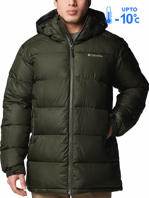 Columbia Men Green Omni-Heat Reflective Pike Lake Parka Hooded Down Jacket