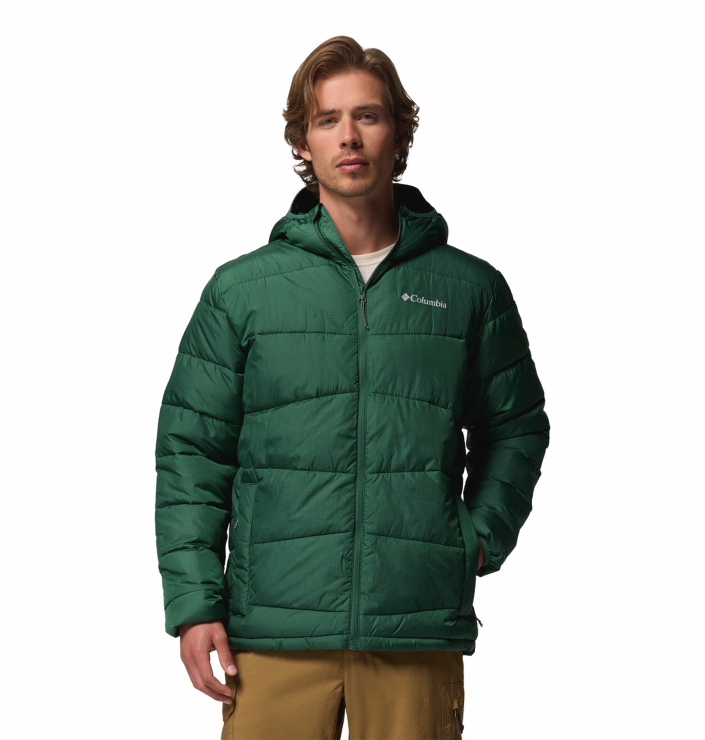 Columbia Men Green OmniHeat Reflective Fivemile Butte II Down Jacket