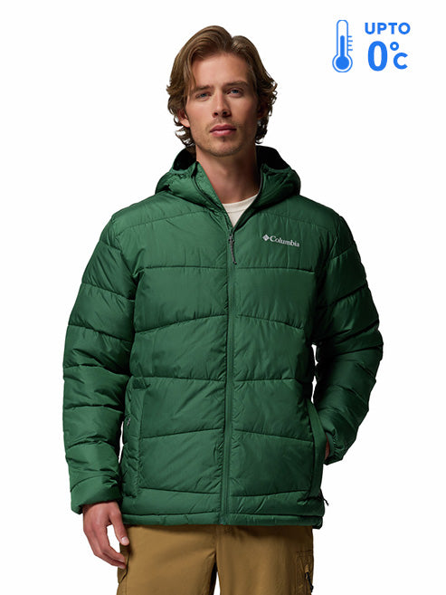 Columbia Men Green Omni-Heat Reflective Fivemile Butte II Hooded Down Jacket