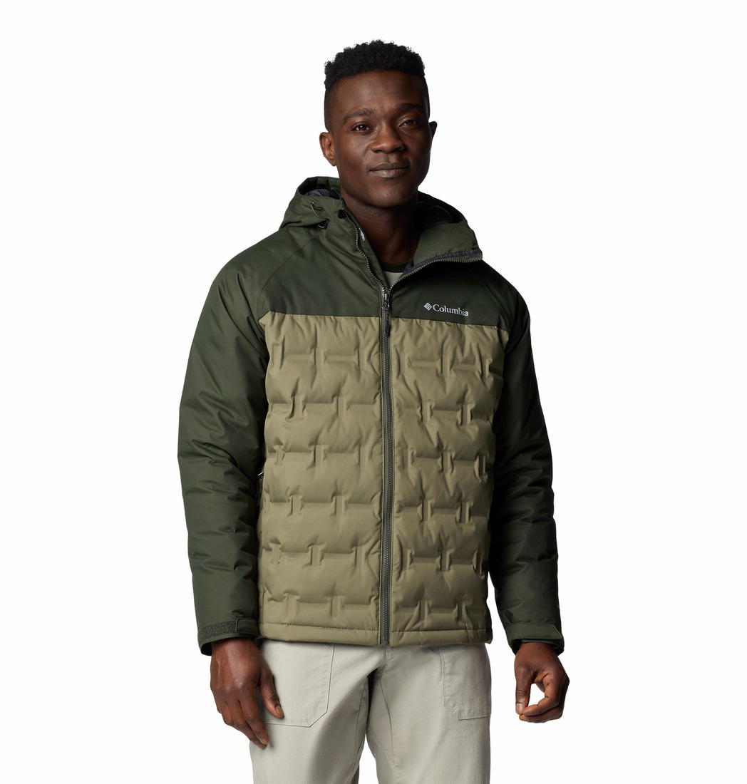 Columbia Mens Olive Grand Trek III Down Hooded Jacket