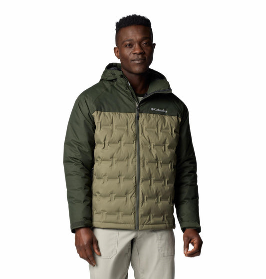 Columbia Mens Olive Grand Trek III Down Hooded Jacket
