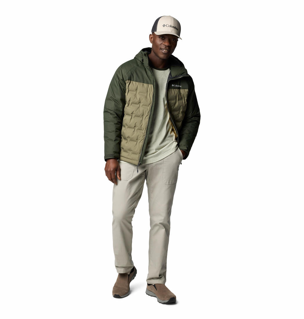 Columbia Mens Olive Grand Trek III Down Hooded Jacket