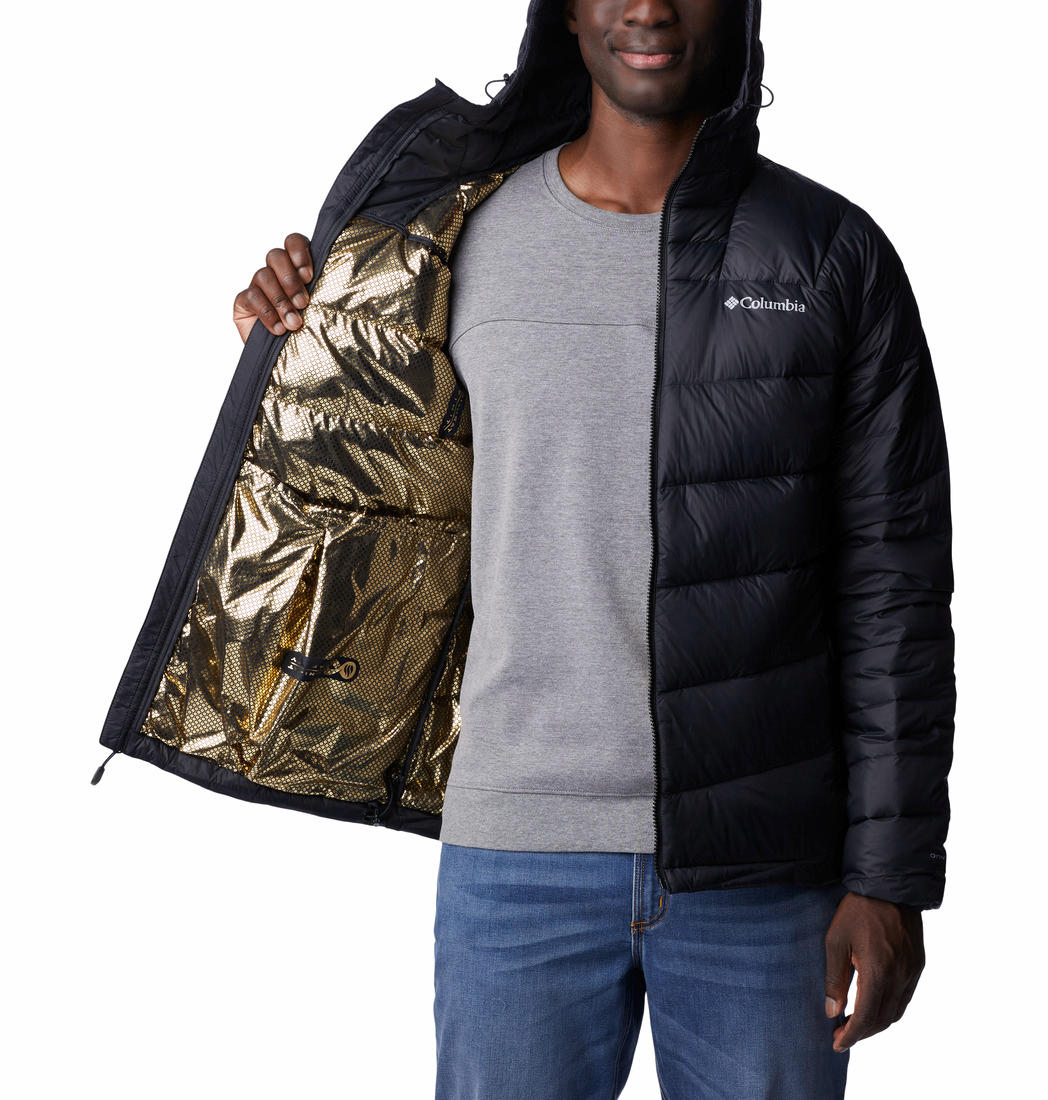 Columbia Men Black Centennial Creek II Down Hooded Jacket