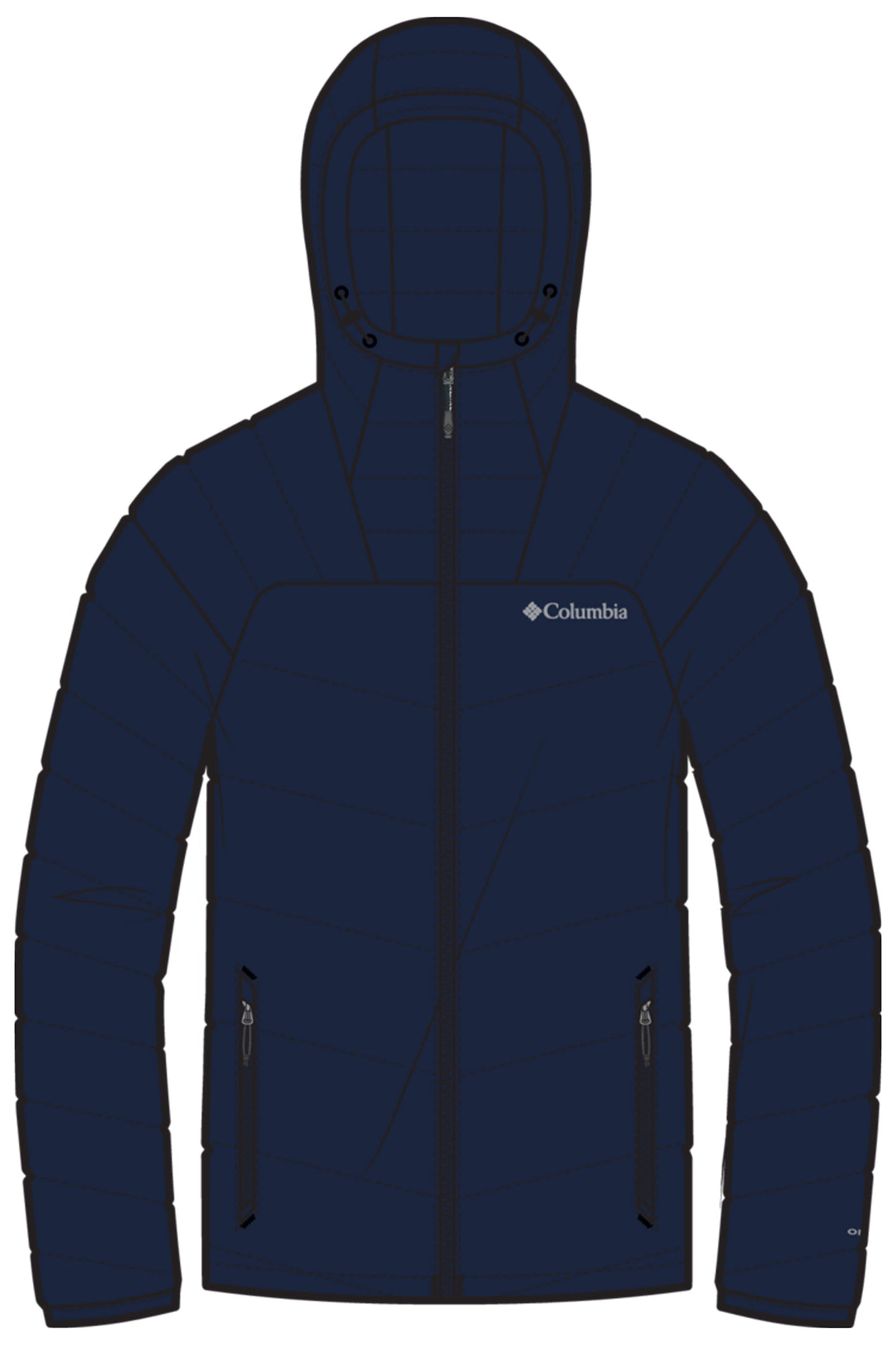Columbia Men Blue Centennial Creek II Down Hooded Jacket