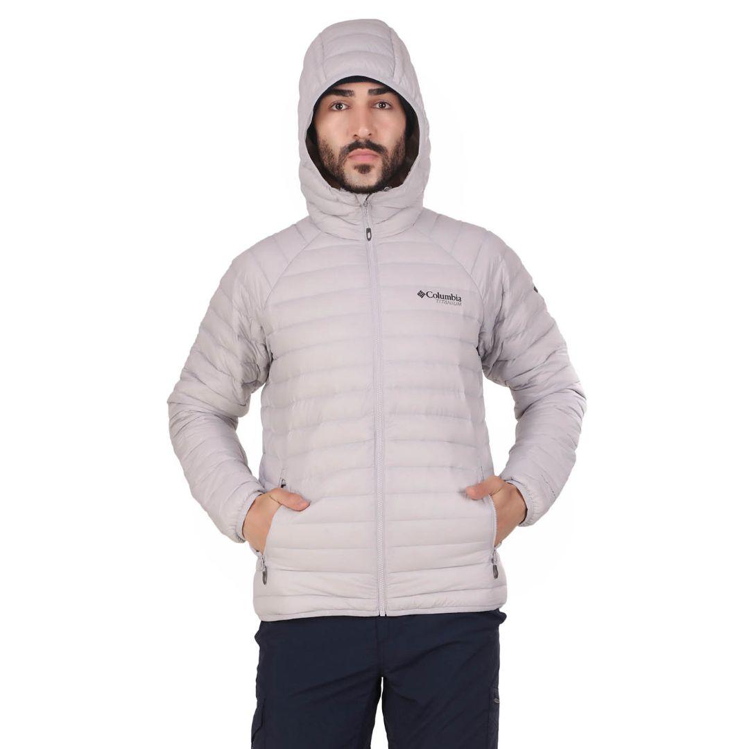 Columbia Men Grey Alpha Trail Down Hooded Jacket