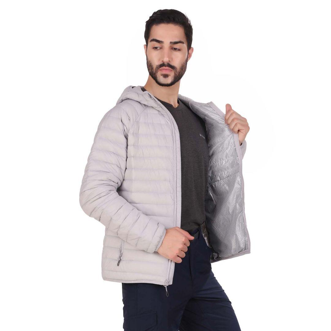 Columbia Men Grey Alpha Trail Down Hooded Jacket