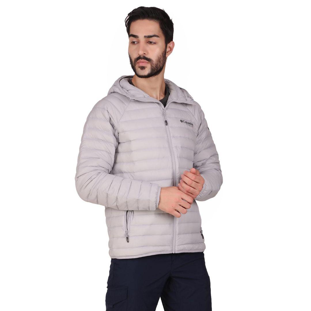 Columbia Men Grey Alpha Trail Down Hooded Jacket