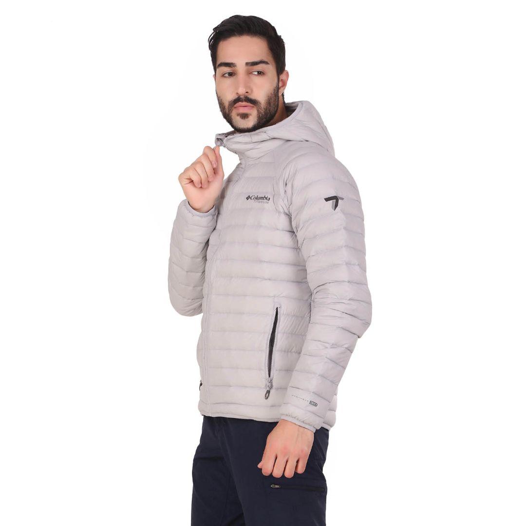 Columbia Men Grey Alpha Trail Down Hooded Jacket