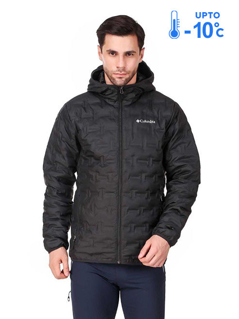 Columbia Men Black Omni-Heat Reflective Delta Ridge Hooded Down Jacket