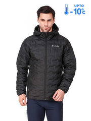 Columbia Men Black Omni-Heat Reflective Delta Ridge Hooded Down Jacket