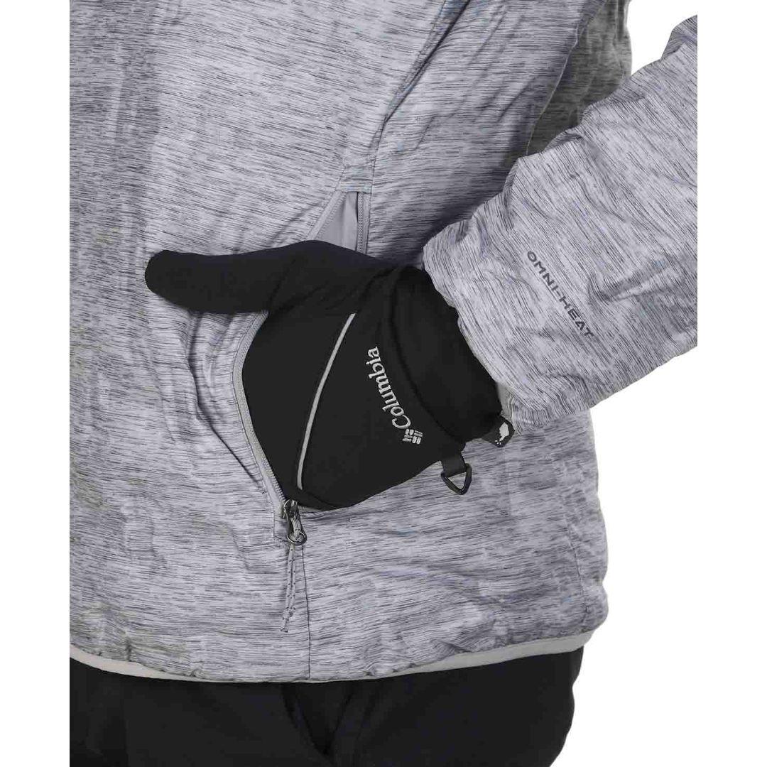 A Men Wearing Columbia Men Grey Delta Ridge Down Hooded Jacket