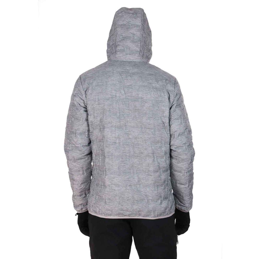A Men Wearing Columbia Men Grey Delta Ridge Down Hooded Jacket