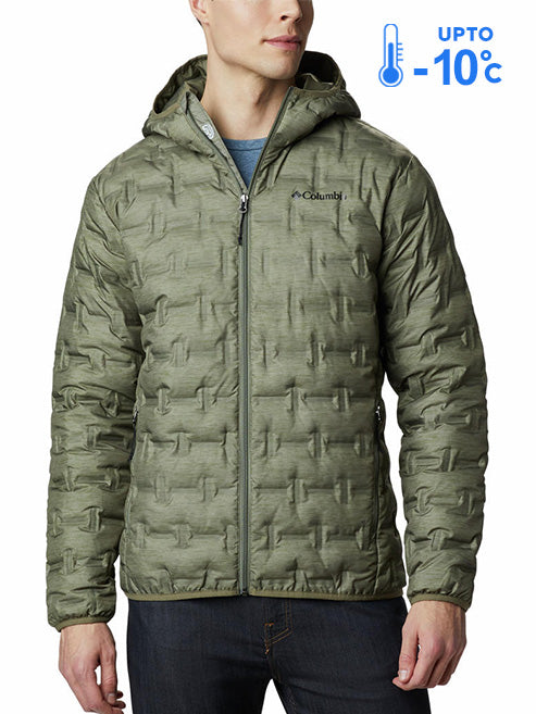 Columbia Men Green Omni-Heat Reflective Delta Ridge Hooded Down Jacket