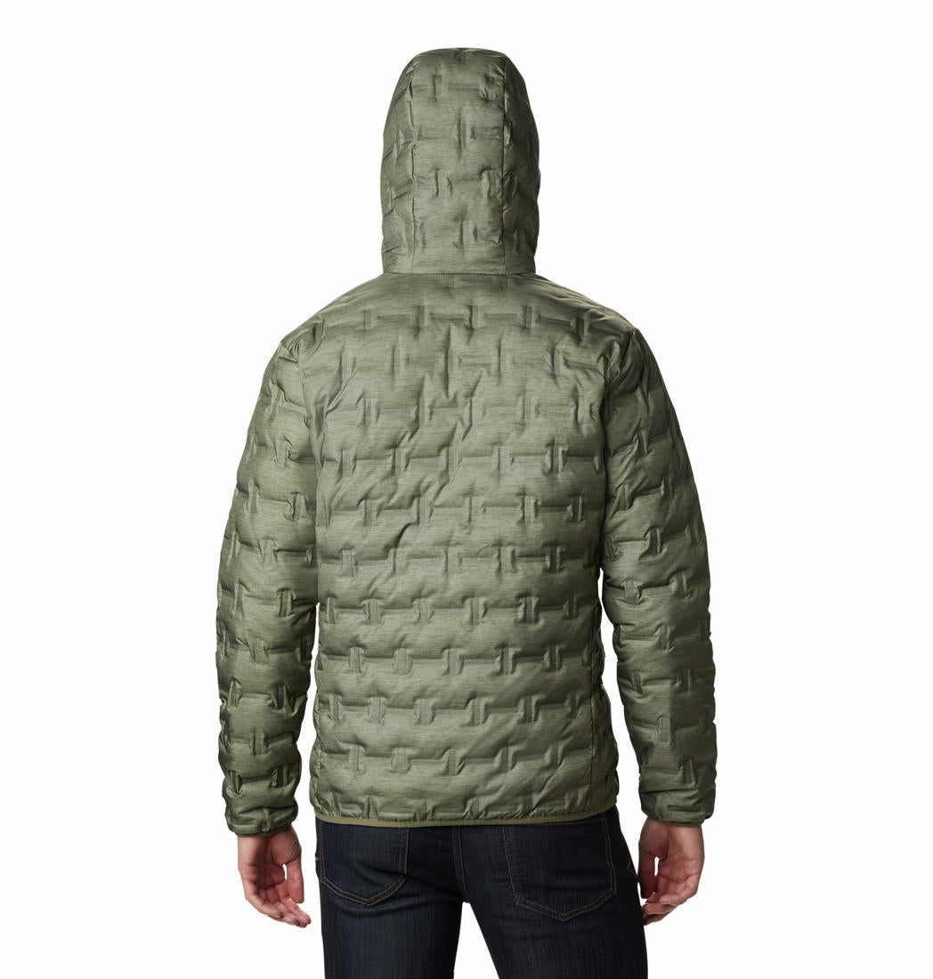 A Men Wearing Columbia Men Green Delta Ridge Down Hooded Jacket