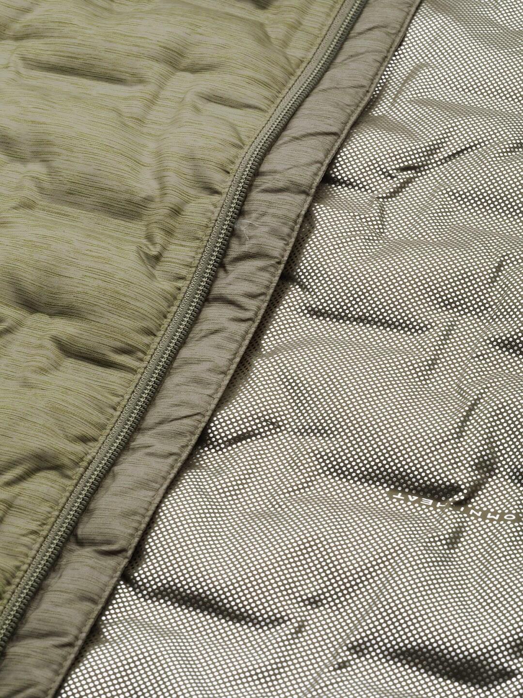 A Men Wearing Columbia Men Green Delta Ridge Down Hooded Jacket