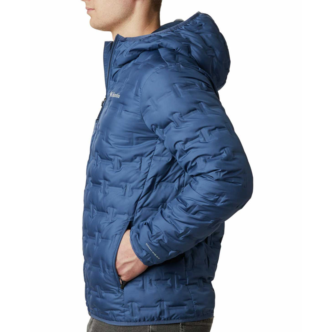 Columbia Men Blue Delta Ridge Down Hooded Jacket