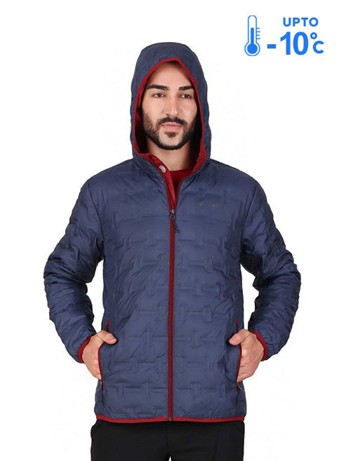 Columbia Men Blue Omni-Heat Reflective Delta Ridge Hooded Down Jacket