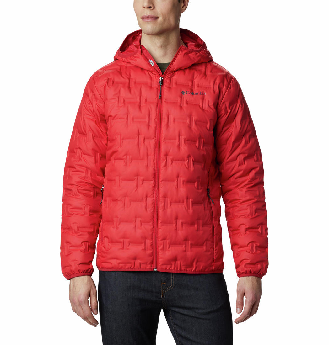Columbia Men Red Delta Ridge Down Hooded Jacket