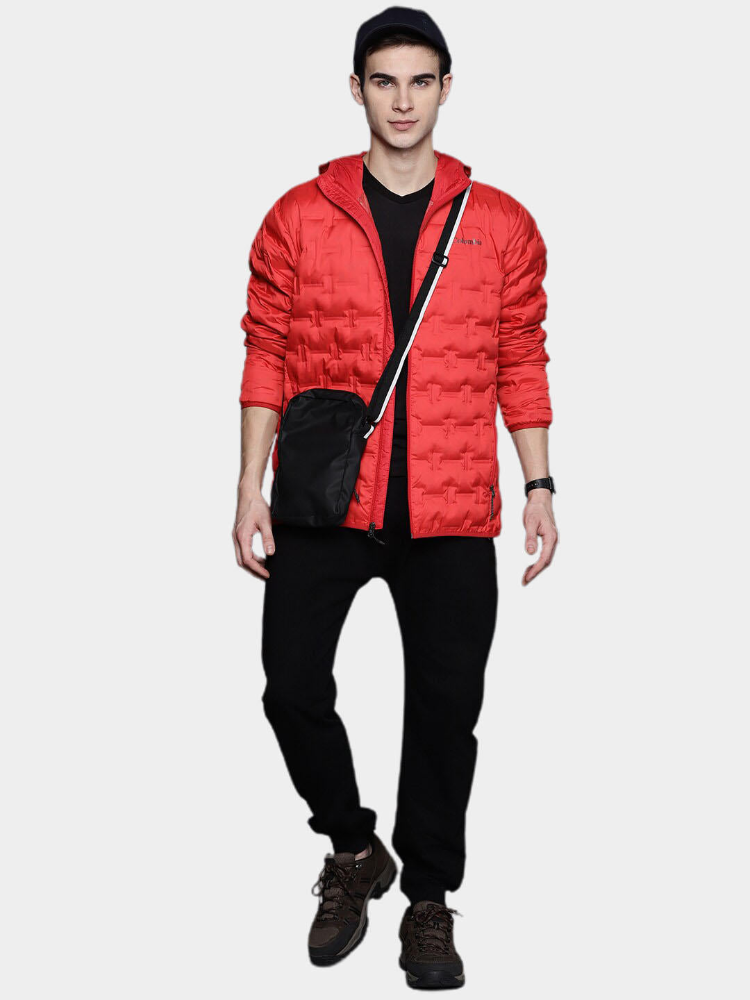 Columbia Men Red Delta Ridge Down Hooded Jacket