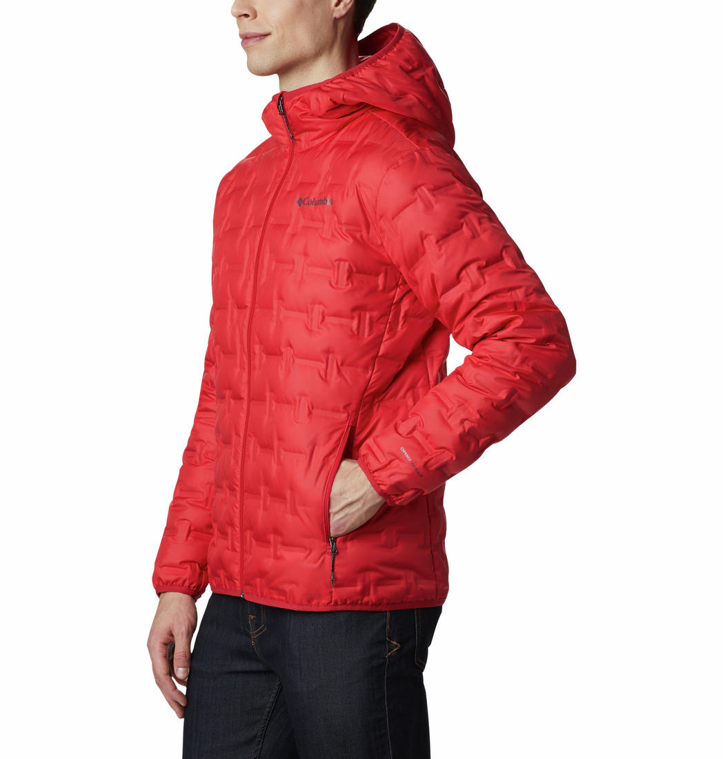 Columbia Men Red Delta Ridge Down Hooded Jacket