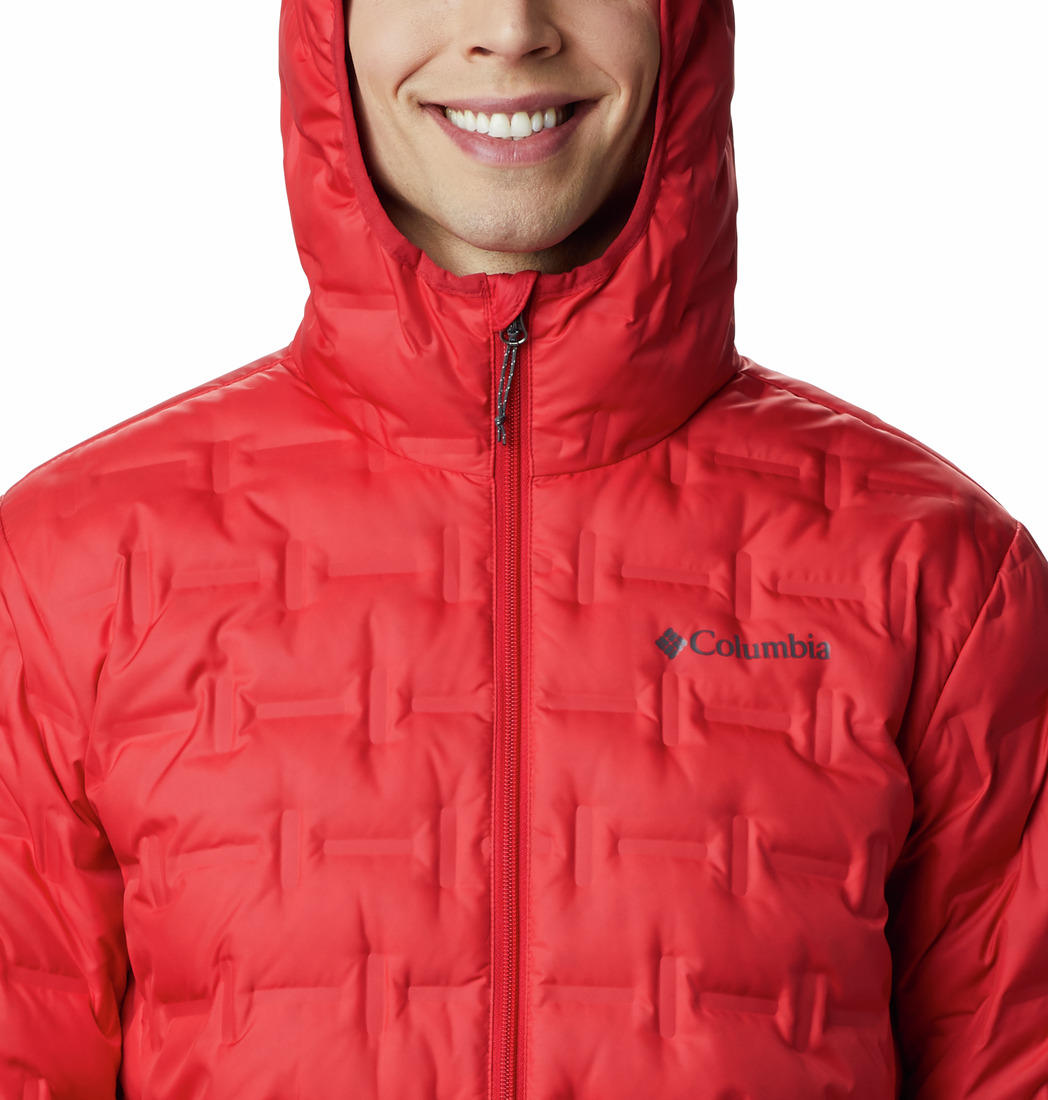 Columbia Men Red Delta Ridge Down Hooded Jacket