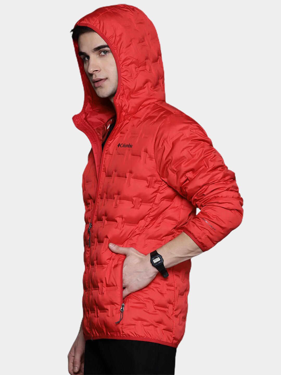 Columbia Men Red Delta Ridge Down Hooded Jacket