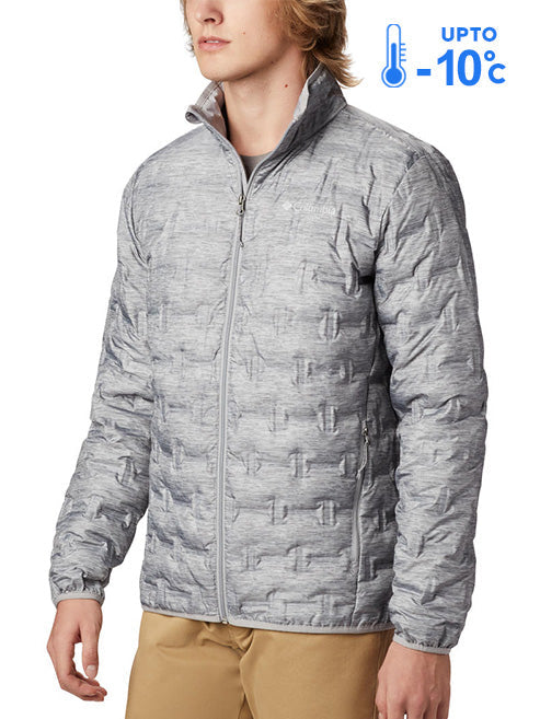 Columbia Men Grey Omni-Heat Reflective Delta Ridge Down Jacket
