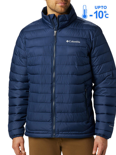 Columbia Men Navy Blue Omni-Heat Reflective Powder Lite Down Jacket